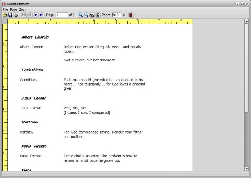 Quote Book Software for Windows PCs reports